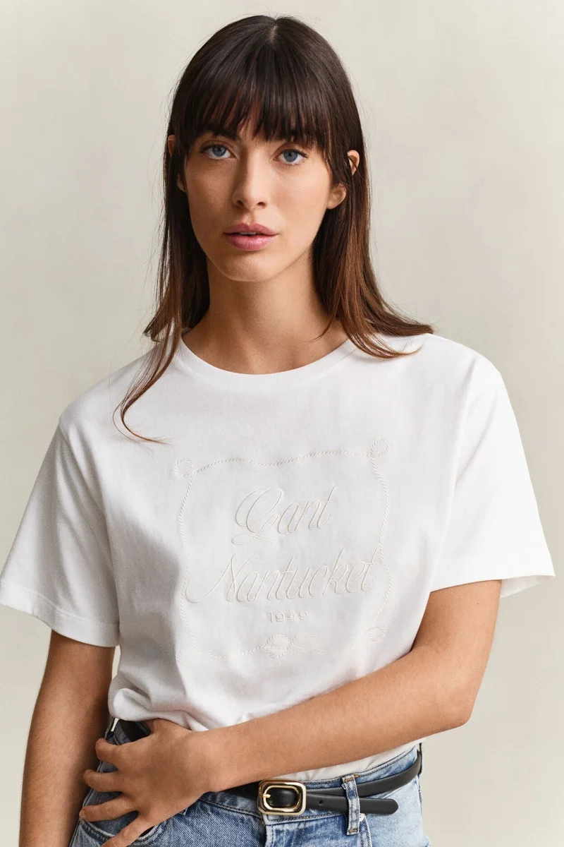 غانت تيشيرت قصير بأكمام قصيرة ورسومات